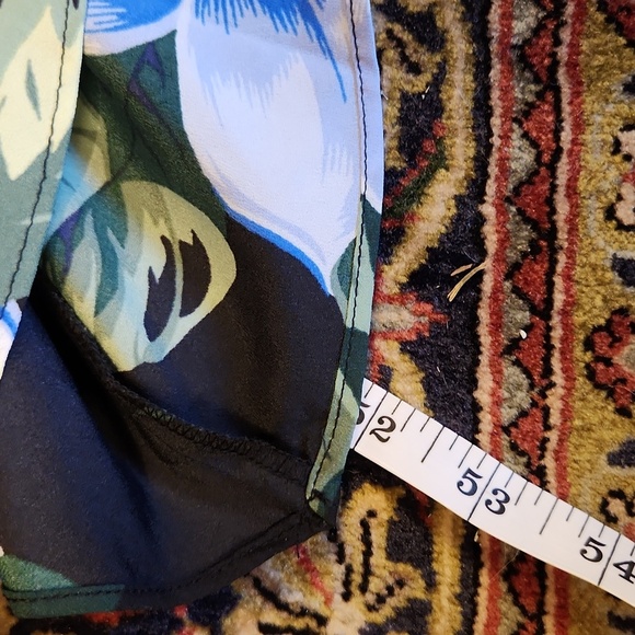 Banana Republic Navy Floral Hawaiian Strappy Dress Lined Asymmetrical 12 Tall - Picture 12 of 16